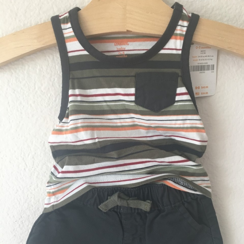 Gymboree Baby Boy Sleeveless Tank & Shorts 2pc Set